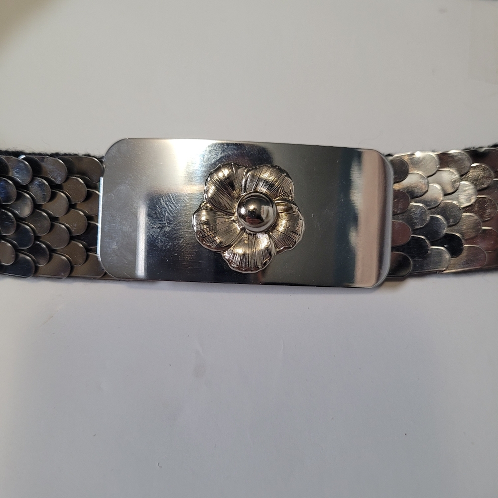 Silver scale metal belt
